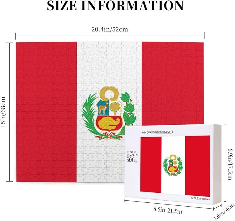 لغز علم بيرو 500 قطعة للكبار ديكور المنزل 20.4 × 15 بوصة - Image 5