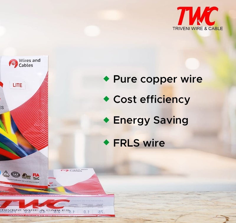 TWC Lite Single Core Electrical Wire Blue 90 Meter 15 SQMM PVC electrical insulated copper wire Cable for Domestic Industrial Connection purpose Flame Resistant - Image 4