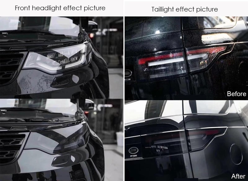 LZLRUN لفائف فيلم تغليف فينيل لزجاجات المصابيح الأمامية والخلفية بلون أسود داكن ودخان فاتح، مادة TPU (دخان فاتح، 16" × 60") - Image 5