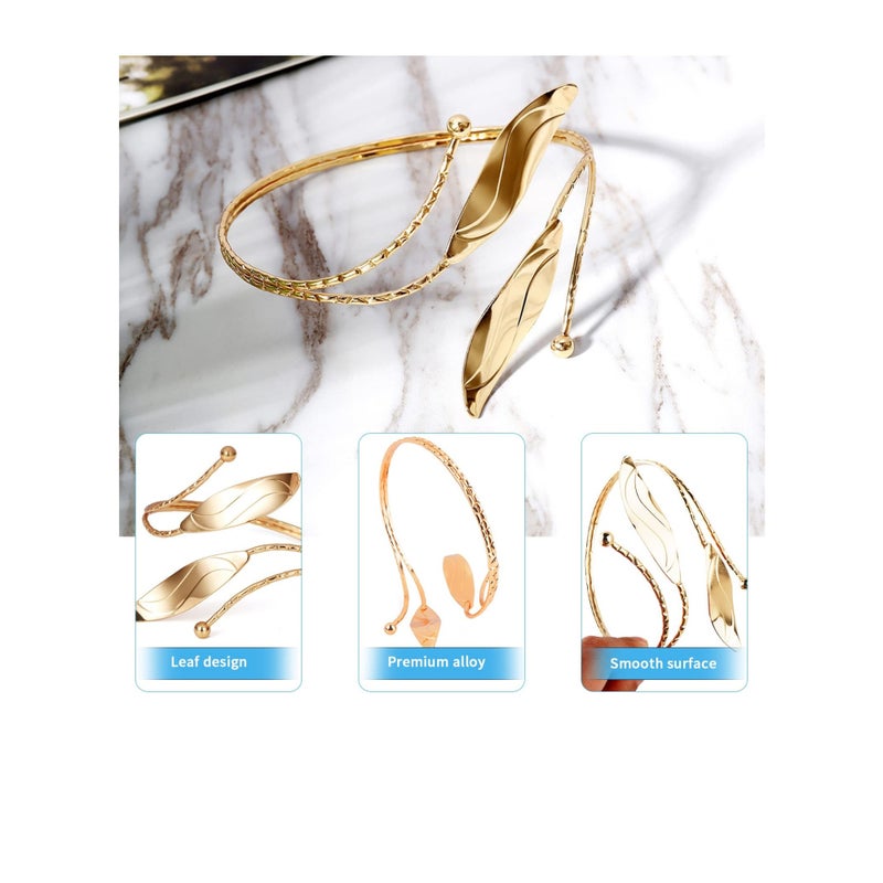 SOLARAE Curtain Tie Backs, 4 Pieces Leaf Shape Curtain Holdbacks Adjustable Decorative Alloy Curtain Straps Curtain Clip Buckle, No Punching Curtain Ties for Home, Office, Hotel Window (Golden) - Image 3