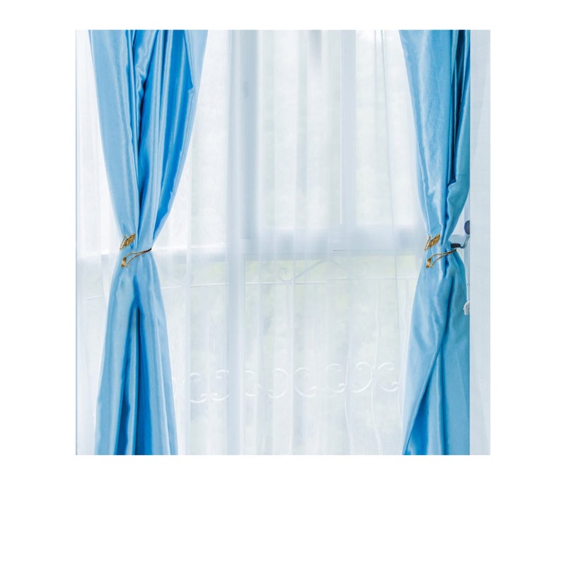 SOLARAE Curtain Tie Backs, 4 Pieces Leaf Shape Curtain Holdbacks Adjustable Decorative Alloy Curtain Straps Curtain Clip Buckle, No Punching Curtain Ties for Home, Office, Hotel Window (Golden) - Image 5