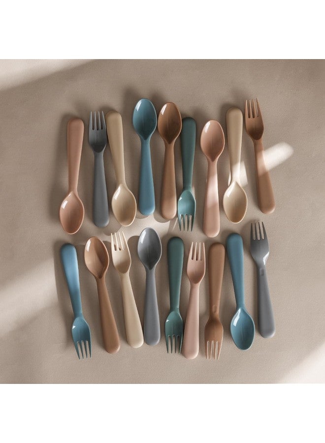 POIKSHARK 12 Pieces Toddler Utensils Set, Plastic Spoons and Forks Set for Kids, Children Safe Flatware, Plastic Reusable Cutlery, BPA Free, Dishwasher Safe - Image 3