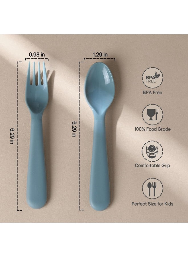 POIKSHARK 12 Pieces Toddler Utensils Set, Plastic Spoons and Forks Set for Kids, Children Safe Flatware, Plastic Reusable Cutlery, BPA Free, Dishwasher Safe - Image 2