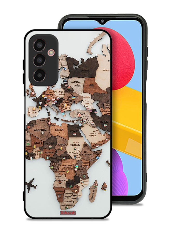 Tolwak Samsung Galaxy M13 Protective Case Cover World Map Art - Image 1