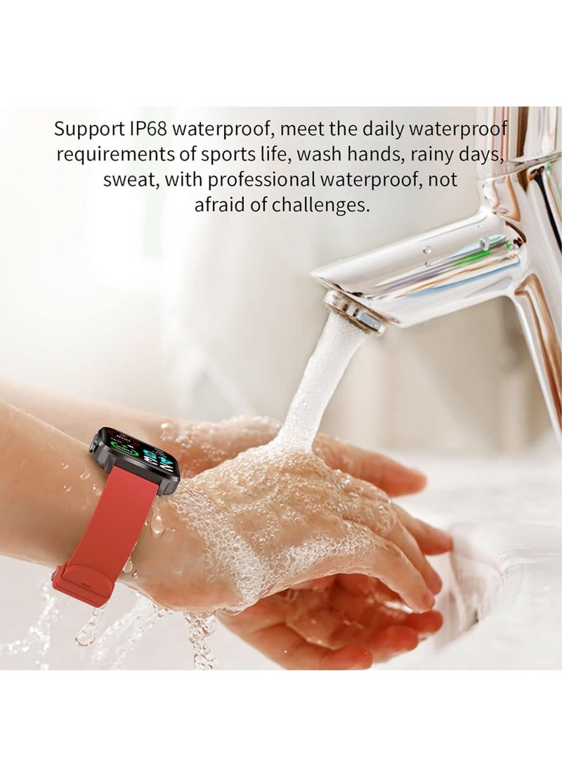 F100 ساعة ذكية، مراقب ECG لمستوى السكر في الدم، شاشة تعمل باللمس عالية الدقة بحجم 1.7 بوصة، متعقب للياقة البدنية مع مراقبة معدل ضربات القلب / الأكسجين في الدم / النوم / تذكير الرسائل، 24 وضعًا رياضيًا - Image 5