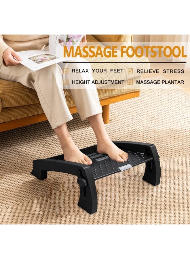 Foot Rest, Adjustable Height Foot Rest for Under Desk at Work, Ergonomic Foot Stool Under Desk for office, Under Desk Footrest with Large Roller Massage, Comfortable Desk Foot Rest for Pressure Relief - Image 5