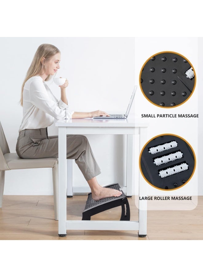 Foot Rest, Adjustable Height Foot Rest for Under Desk at Work, Ergonomic Foot Stool Under Desk for office, Under Desk Footrest with Large Roller Massage, Comfortable Desk Foot Rest for Pressure Relief - Image 2