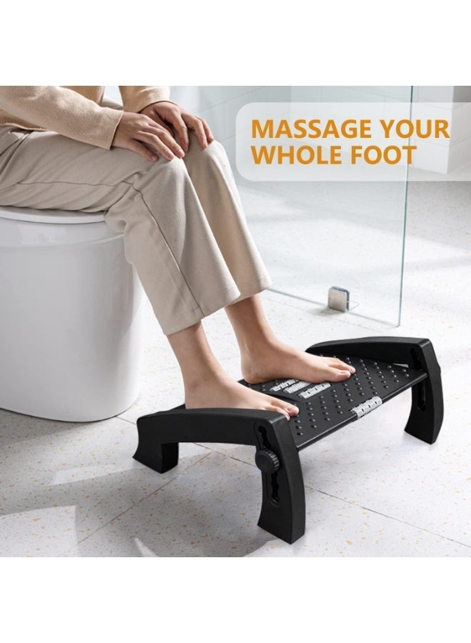 Foot Rest, Adjustable Height Foot Rest for Under Desk at Work, Ergonomic Foot Stool Under Desk for office, Under Desk Footrest with Large Roller Massage, Comfortable Desk Foot Rest for Pressure Relief - Image 3