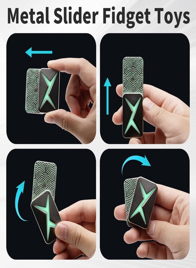 7JI Fidget Slider,Breakthrough Metal Magnetic Haptic Trackless Lightning Fidget Toys,Adults Anxiety/ADHD/Stress Relief (Greenlight) - Image 2
