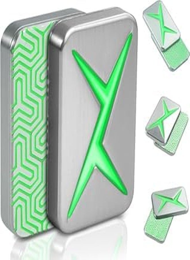 7JI Fidget Slider,Breakthrough Metal Magnetic Haptic Trackless Lightning Fidget Toys,Adults Anxiety/ADHD/Stress Relief (Greenlight) - Image 1