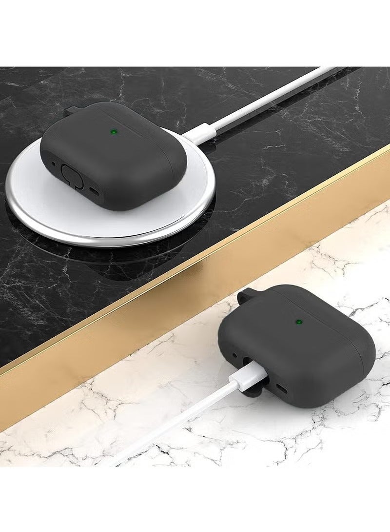 TIGER 🖤 Silicone Case Cover for AirPods Pro 2 – Shockproof, Anti-Slip Protective Skin with Carabiner Clip & Cleaning Kit – Scratch-Resistant Full Body Cover for Apple AirPods Pro 2nd Gen – Durable, Dustproof, Easy-to-Install Case (Black) for Daily Use - Image 4