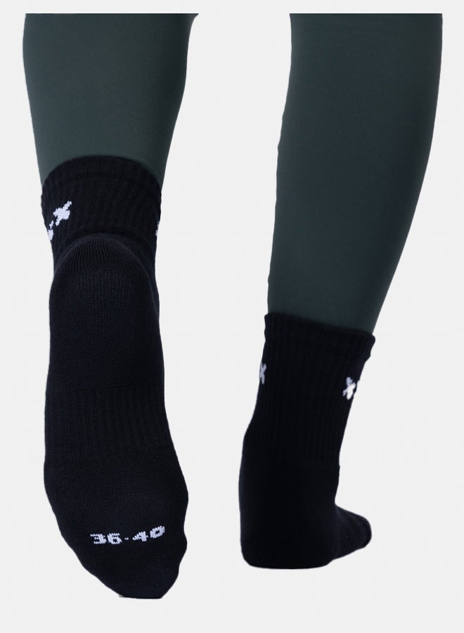 Ghost Cushioned Mid-Crew Socks (4 Pairs) - Black - Image 2