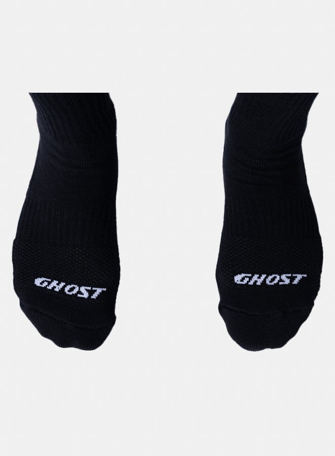 Ghost Cushioned Mid-Crew Socks (4 Pairs) - Black - Image 3