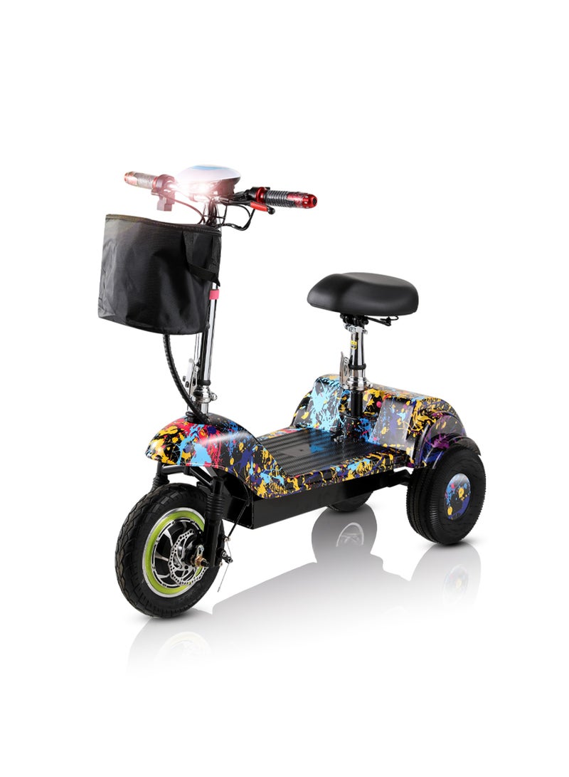 Mytoys Three Wheels Electric Scooter MT540 350W Brushless Motor Max Speed 35Km/H Drive, Three Gear 12Inch Tire in Front, Rear Flashing Turn Signals, Folding Commuting Scooter 36V 12Ah Lead Acid Battery - Image 2