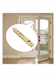 Y&D 2 Pcs 6 Inch Door Bolts - Stainless Steel Concealed Security French Locks with Hardwares, Metal Flush Latch for Composite Wood Double Dummy Door, Gold  - Image 2