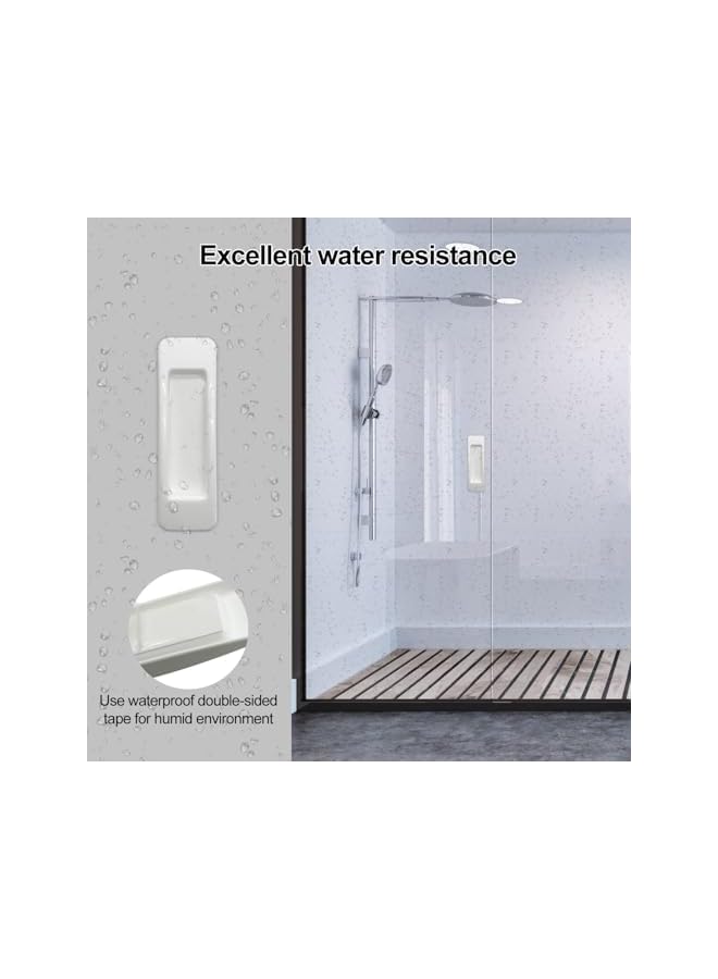 The Bros Pack of 6 Self-Adhesive Sliding Door Safety Handles, Easy to Open Self-Stick Instant Drawer Handle, Self-Stick Handle for Kitchen Cupboards, Plastic (White) - Image 3