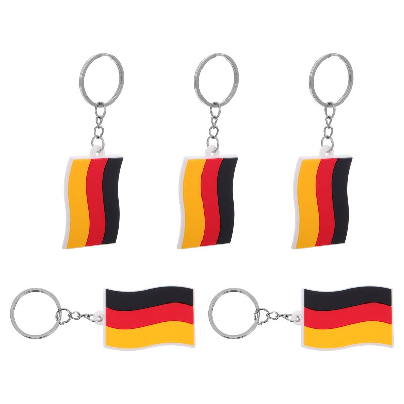 5pcs Germany Flag Key Chain Cute Pvc Keyring Country Flag Pendant Accessory For Backpack Handbag Decor - Image 4