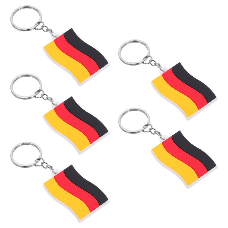 5pcs Germany Flag Key Chain Cute Pvc Keyring Country Flag Pendant Accessory For Backpack Handbag Decor - Image 1