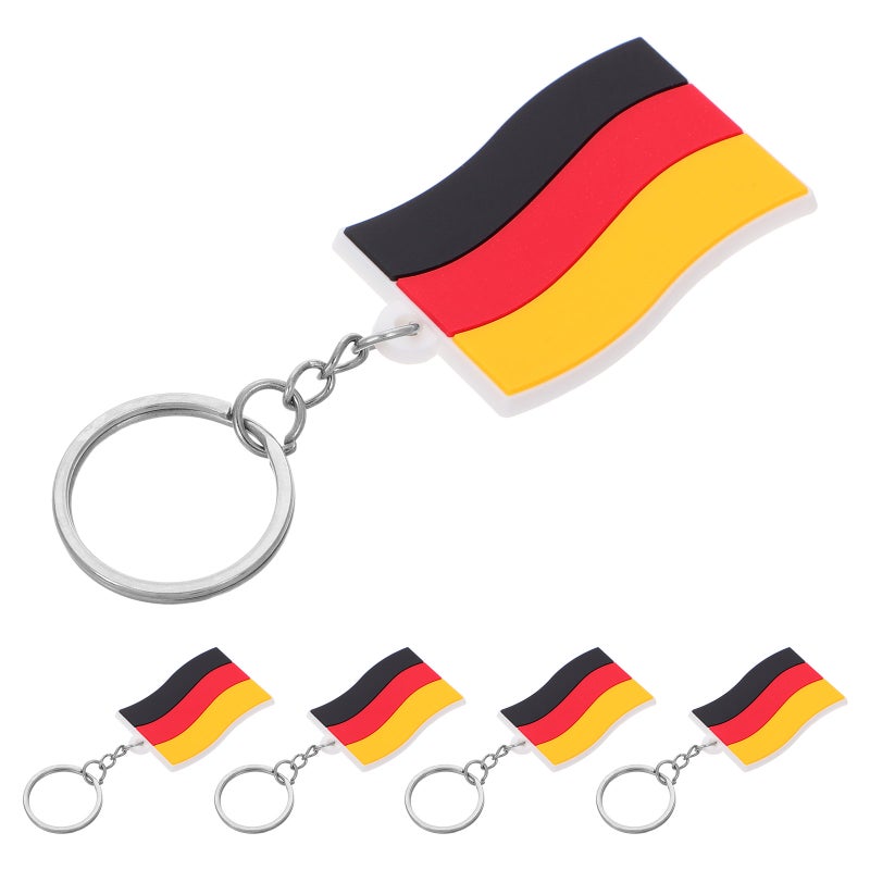 5pcs Germany Flag Key Chain Cute Pvc Keyring Country Flag Pendant Accessory For Backpack Handbag Decor - Image 5