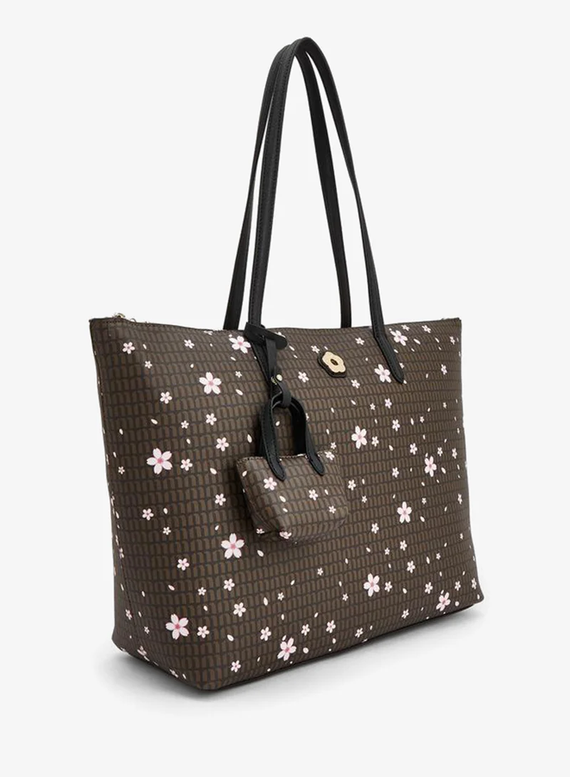 Missy Floral Print Tote Bag With Coin Pouch