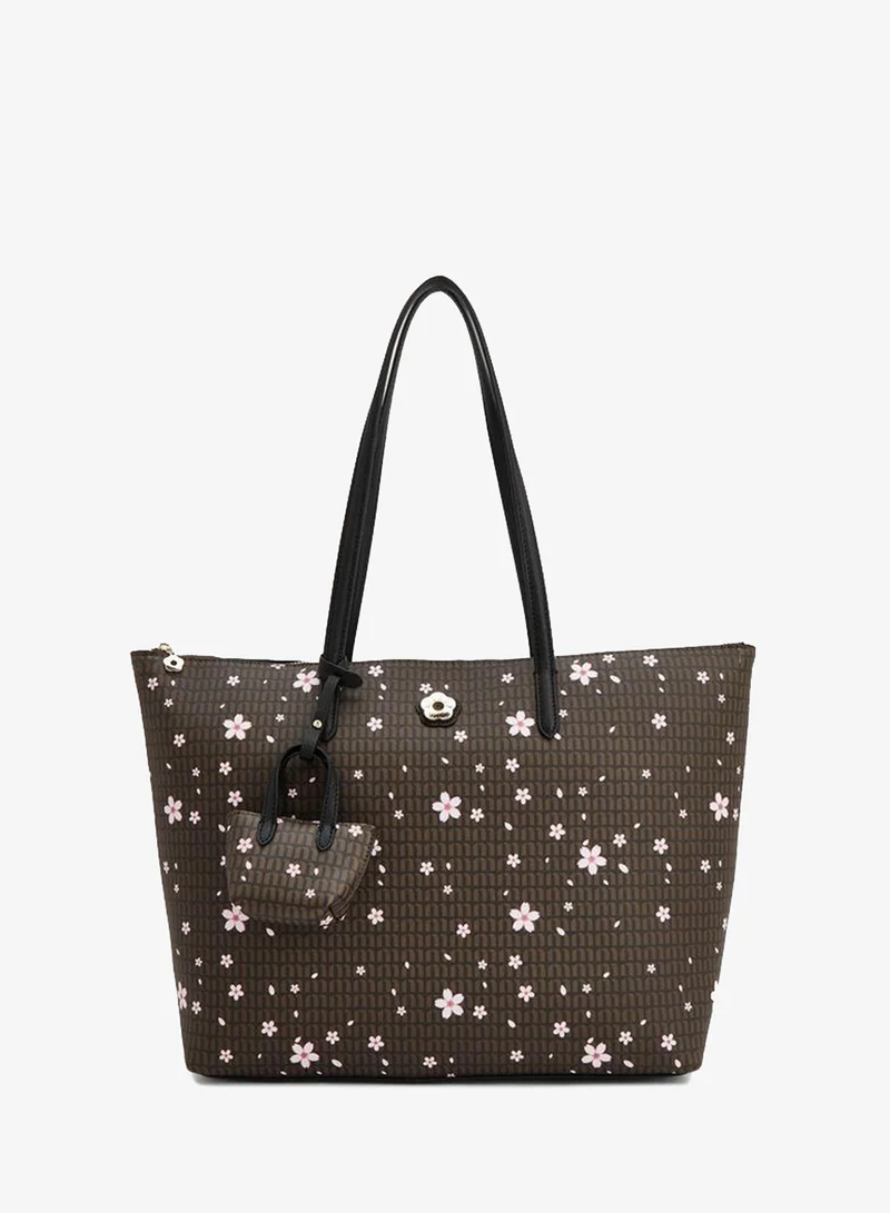 Missy Floral Print Tote Bag With Coin Pouch