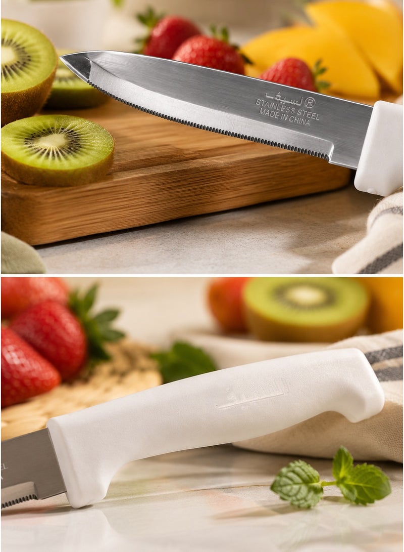 Alsaif 12-Piece Fruit Knife Set – Sharp Serrated Stainless Steel Blades – Ergonomic Non-Slip Handles – Ideal for Everyday Use - Image 4