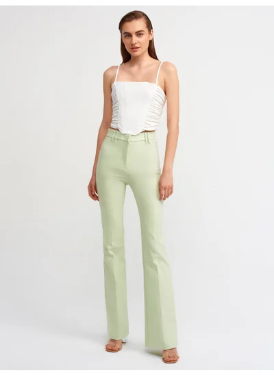 Dilvin 20129 Pleated Detailed Crop Top-Ecru