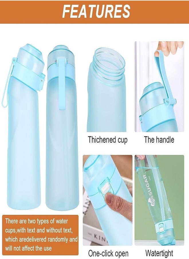 Generic - Sports Air Water Bottle BPA Free, 650ml Starter up Set Drinking Bottles with Fruit Flavour Pod Scented For Flavouring 0 Sugar, 0 Calorie (Matte Black，1Pod) - Image 1