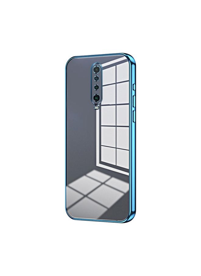 HuHa Case Cover For Xiaomi Redmi K30 / K30 5G Transparent Plating Fine Hole Phone Case Blue 