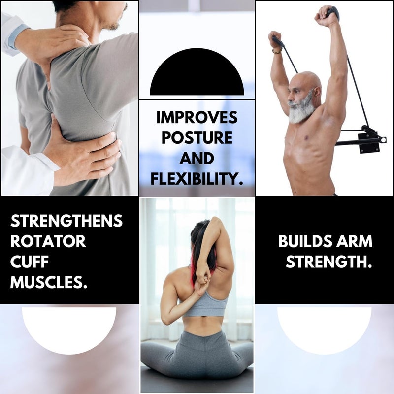 Physiogears Physio Solutions Bold Physio Therapy Shoulder Pulley T-Pulley Physio Exerciser Equipment (Black) (T-Pulley) - Image 5