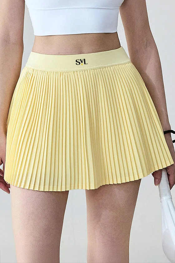 SVL SVL Plush Pleat Skirt with Inner Shorts Yellow