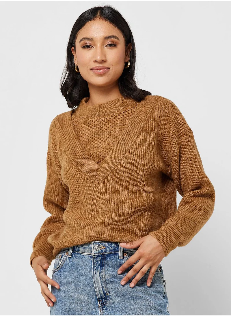 نويزي ماي Knitted Ted Knitted Pullover