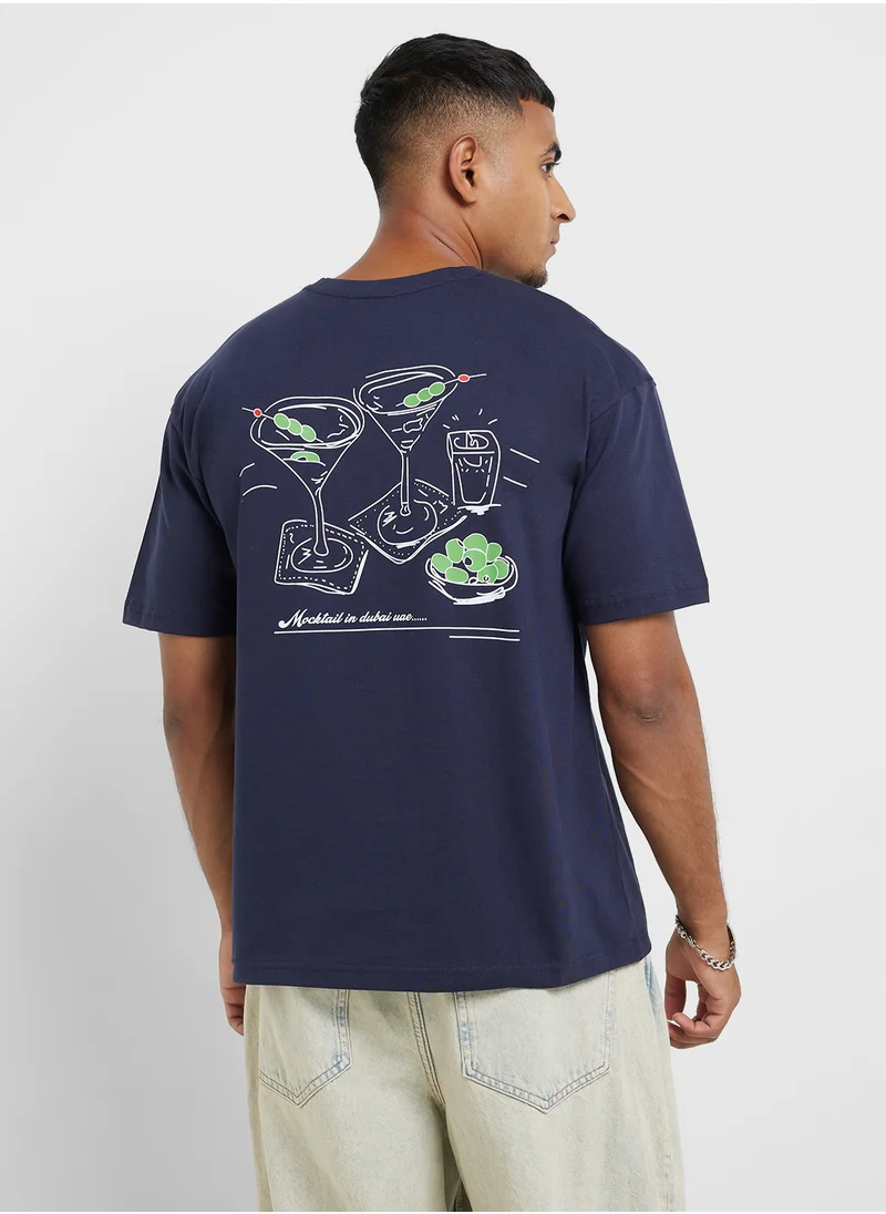 سفنتي فايف Oversized Graphic T-Shirt