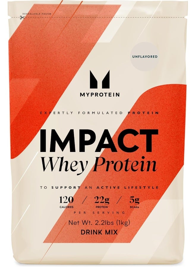 Myprotein Impact Whey Protein Blend, Unflavored, 2.2 Lbs (40 Servings) - Image 1