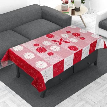 Stunning Look Flower Design 4 Seater Table Cover Cloth Centre Table Cover for Kitchen Dining Room Restaurant Party EASTTARDOMM Hotel Decoration 40 x 60 Inches Maroon - Image 1