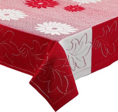 Stunning Look Flower Design 4 Seater Table Cover Cloth Centre Table Cover for Kitchen Dining Room Restaurant Party EASTTARDOMM Hotel Decoration 40 x 60 Inches Maroon - Image 2