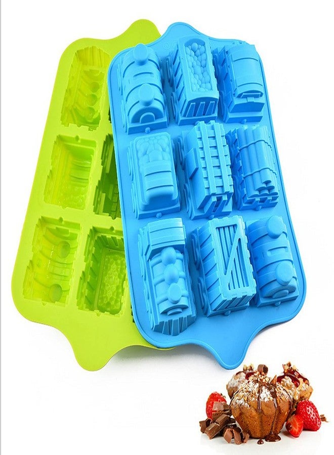 Joyeee Silicone Train Cake Mold, 1 Pcs 9 Cavity Non-stick Train Cake Pan Baking Supplies for DIY Soap, Pastry, Dessert, Pie, Flan, Dough, Chocolate, Silicone Car Soap Mold for Birthday Cake Decoration - Image 5