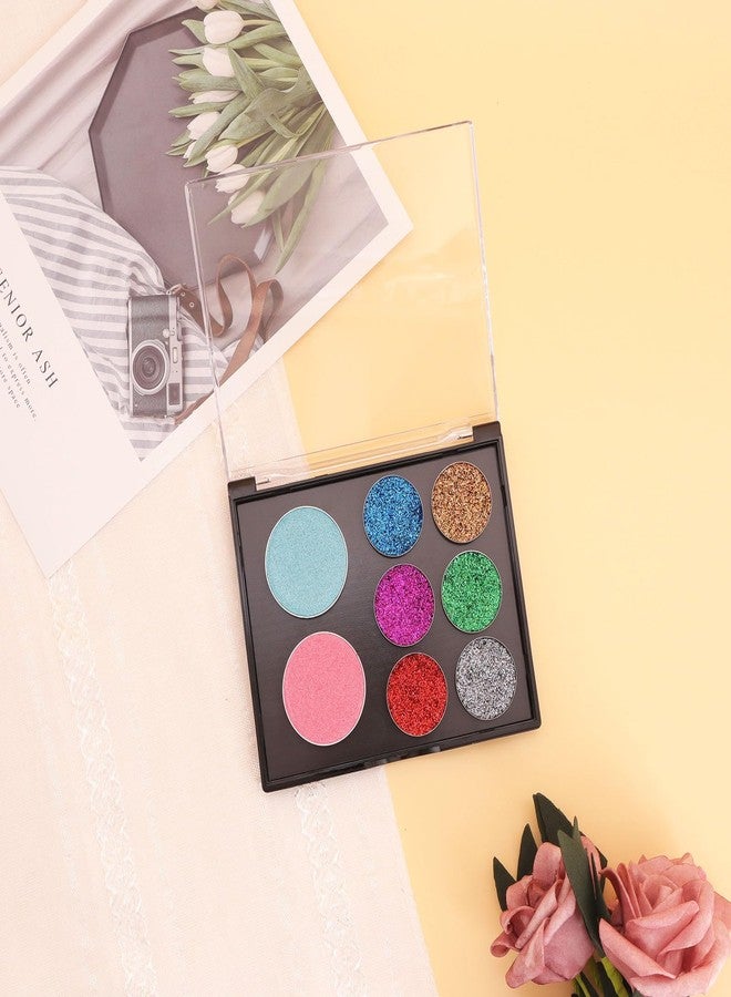 Snowso Empty Magnetic Eyeshadow Palette with Clear Top, Travel Makeup Organizer with 40Pcs Adhesive Metal Stickers For DIY Your Own Eyeshadow Lipstick Blush Powder (Small Palette - 4.8'' x 4'') - Image 5