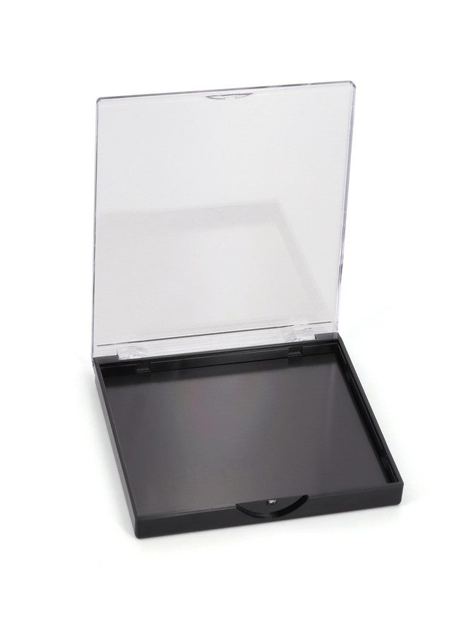 Snowso Empty Magnetic Eyeshadow Palette with Clear Top, Travel Makeup Organizer with 40Pcs Adhesive Metal Stickers For DIY Your Own Eyeshadow Lipstick Blush Powder (Small Palette - 4.8'' x 4'') - Image 1