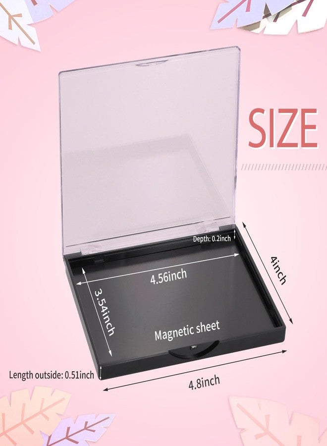 Snowso Empty Magnetic Eyeshadow Palette with Clear Top, Travel Makeup Organizer with 40Pcs Adhesive Metal Stickers For DIY Your Own Eyeshadow Lipstick Blush Powder (Small Palette - 4.8'' x 4'') - Image 2