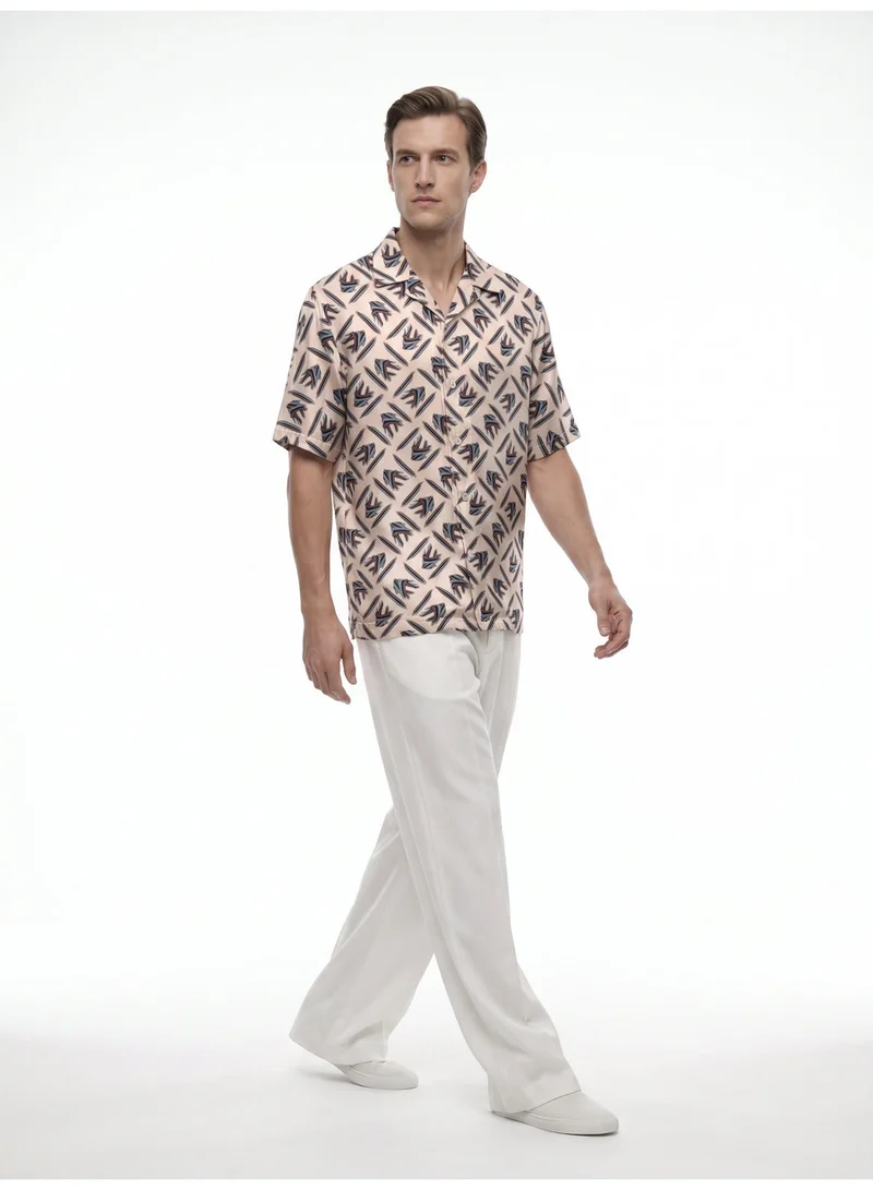 Tezhhomayaa Mythikaya Cuban Collar Shirt – Abstract Print