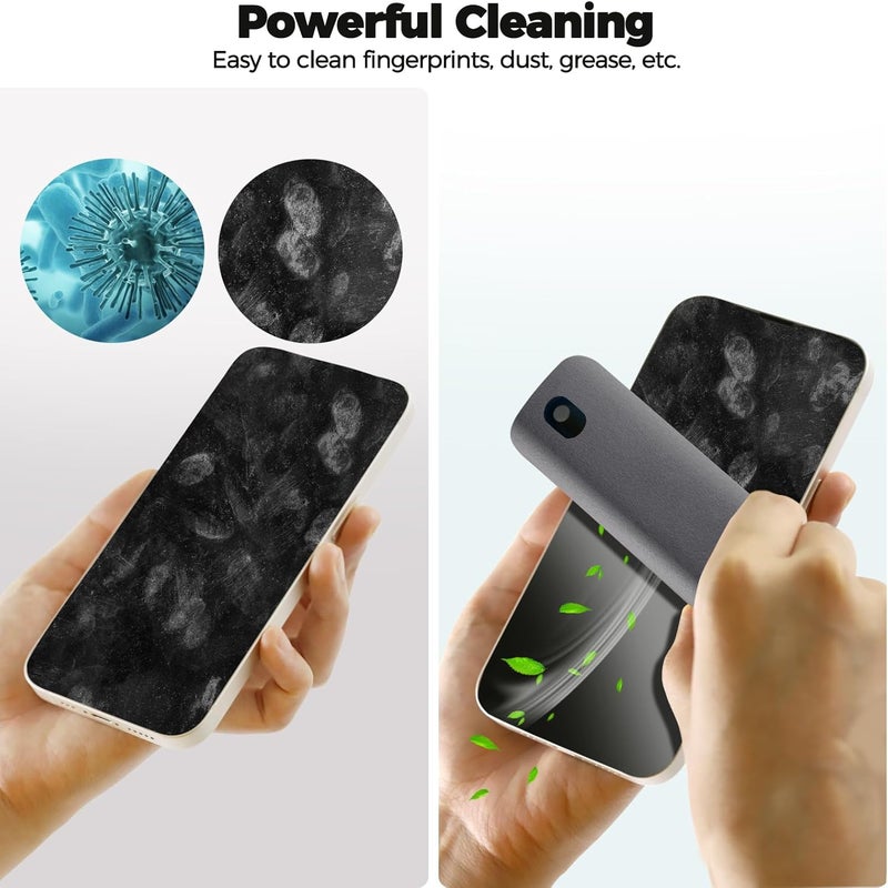 JiaTeums Touchscreen Mist Cleaner Spray, (20ml Upgrade Extra Large Ver.) Screen Cleaner Spray Tool for Phone Laptop Device Lens TV PC Car Screen with Refill, Brush & Microfiber Cloth, Grey - Image 3