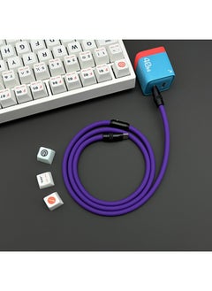 Color Matching Super Soft Silicone Data Cable For Apple For Iphone15 For Huawei For Xiaomi Mobile Phone Super Fast Charging-Color:2 M USB To For Iphone 12W-Model:Purple Black Shell Slider