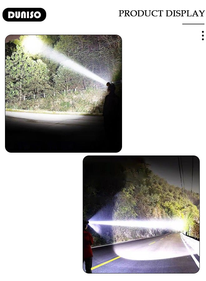 DUNISO Headlamp Rechargeable,3 Modes,Ultra-Light Bright LED Bright Headlamp Flashlight with Motion Sensor,  Phone Charging, Waterproof, Outdoor Fishing Camping Running Cycling Headlight - Image 4