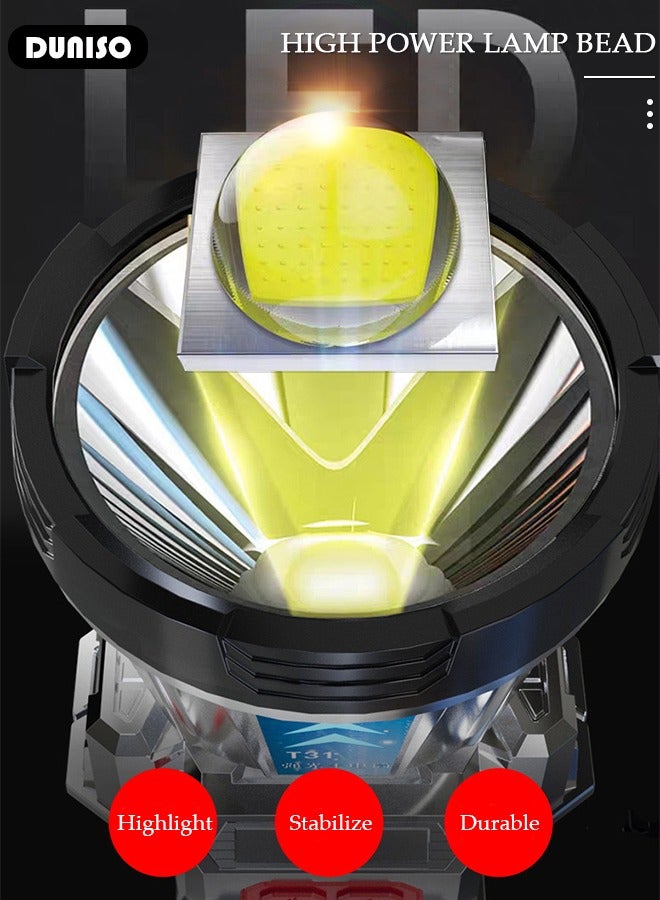 DUNISO Headlamp Rechargeable,3 Modes,Ultra-Light Bright LED Bright Headlamp Flashlight with Motion Sensor,  Phone Charging, Waterproof, Outdoor Fishing Camping Running Cycling Headlight - Image 2