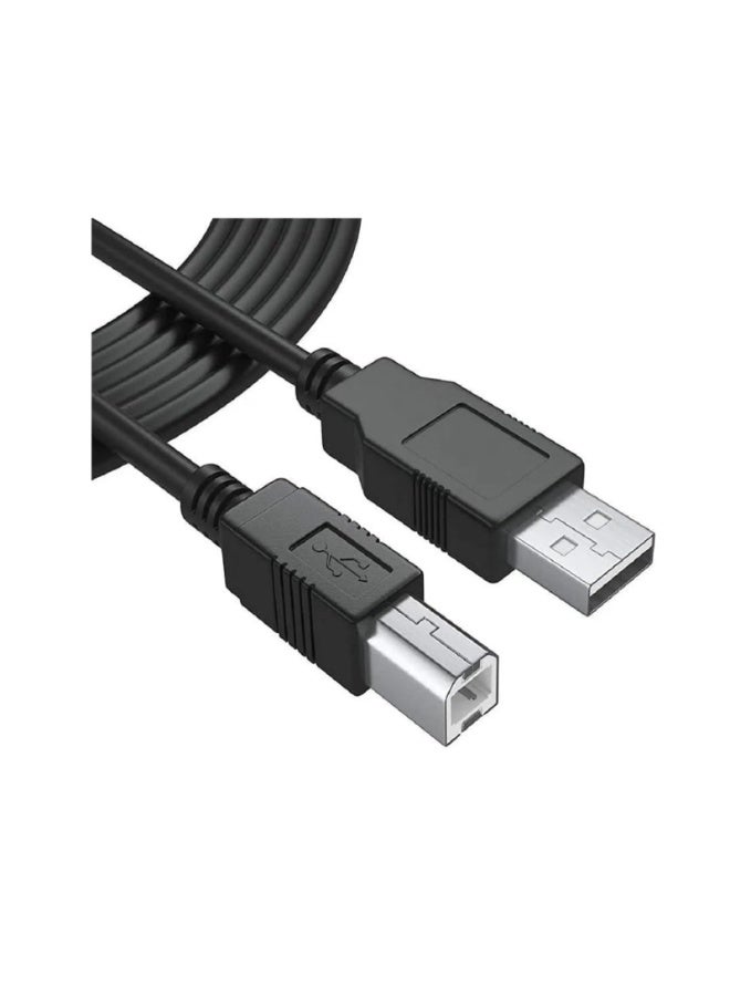 كالون كابل طابعة USB بطول 1.5 متر - كابل USB 3.0 من النوع A إلى B عالي السرعة للطابعات والماسحات الضوئية - متوافق مع HP، Canon، Epson، Brother، Samsung - كابل USB لأجهزة الكمبيوتر الشخصية والمحمولة - عبوة سوداء من 4 قطع - Image 2