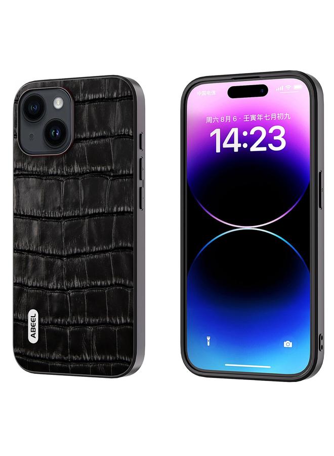 S-TOP Case For iPhone 14 ABEEL Crocodile Texture Genuine Leather Phone Case - Image 1