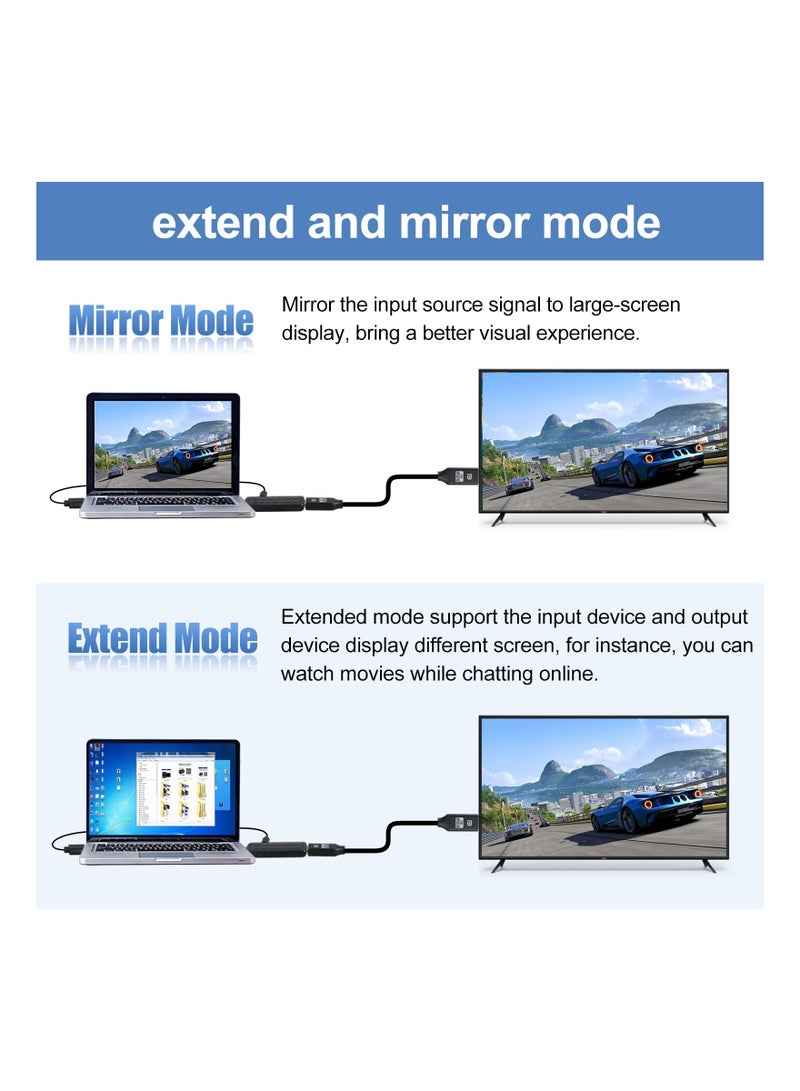 محول HDMI إلى DisplayPort، HDMI ذكر إلى DP أنثى مع طاقة USB، يدعم 4K@60Hz و 1080P@144Hz، Display 1.4، وضعين، متوافق مع أجهزة الكمبيوتر المحمولة (ليس منفذ USB) - Image 4
