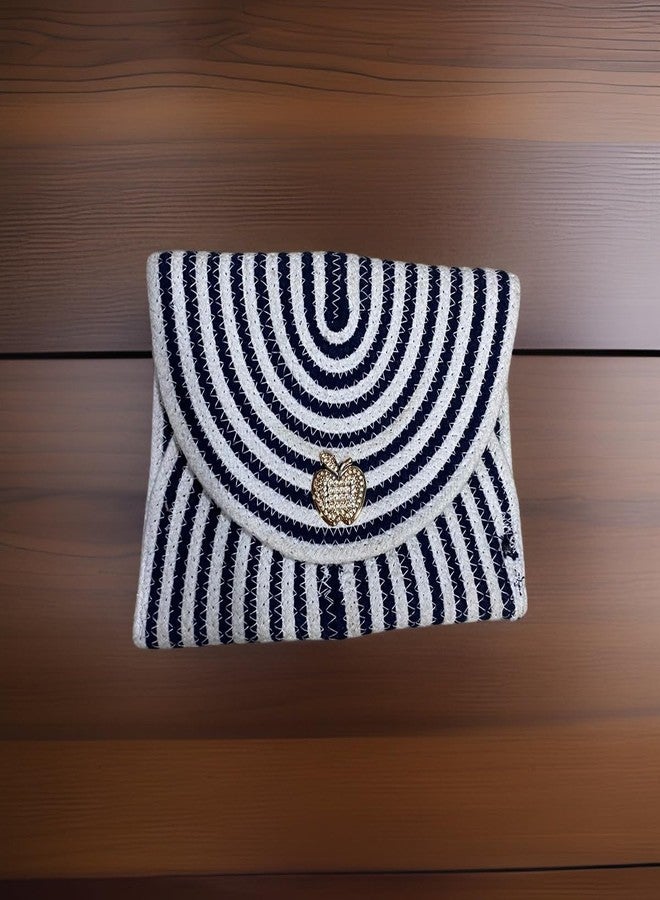 Rosslyn Jute Cotton Handicraft Casual and Stylish Handknitted Jute Handbag For Women Handheld Bags - Blue - Image 3