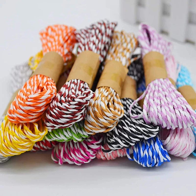 Prescent 12 Color 2 Tone Twisted Paper Thread Colorful DIY Paper Rope Threads for Various Art and Craft Projects and Decoration (12 Colors, 20 Meters Each roll) - Image 1